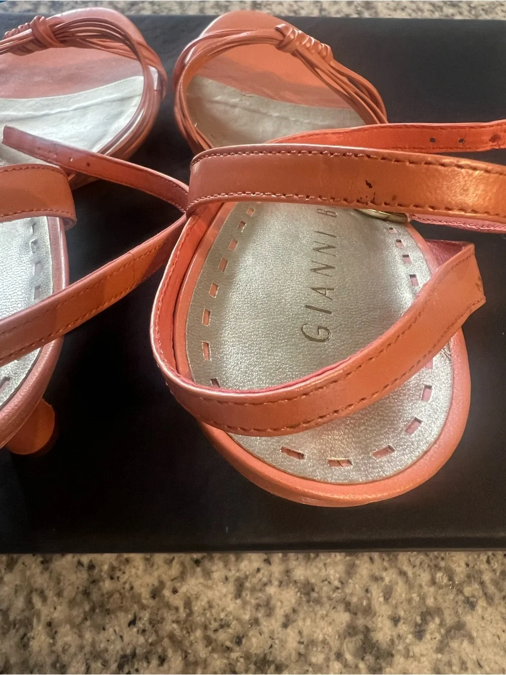 Gianni Bini Peach Knot-Strap Heeled Sandals NEW